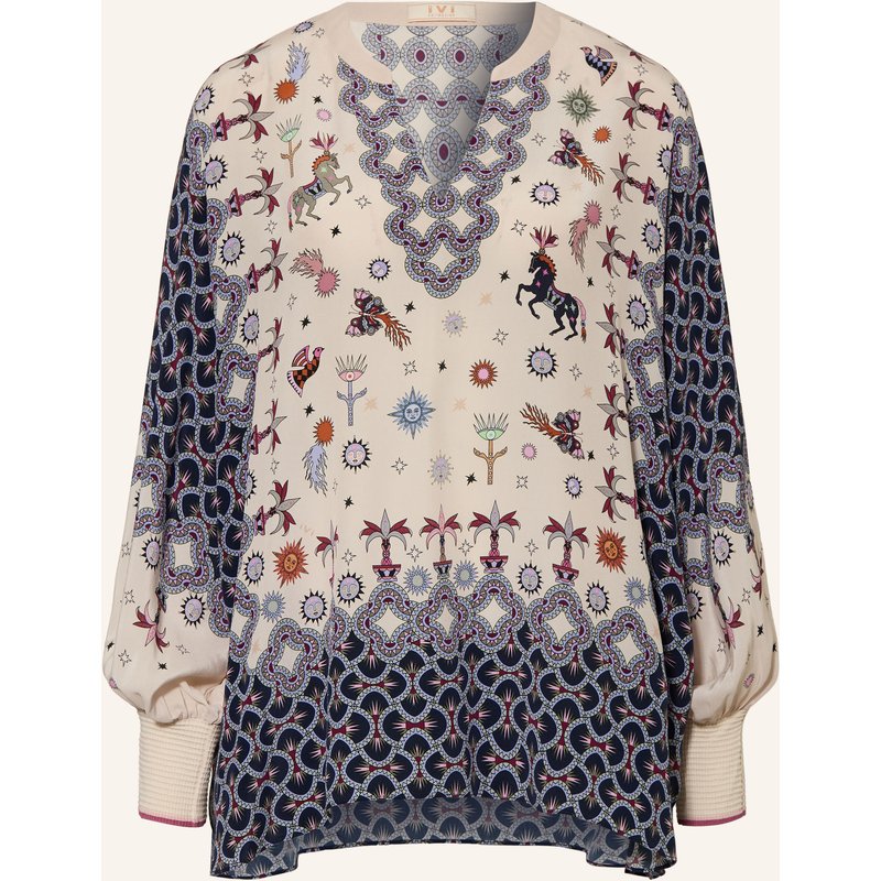 Ivi Collection Blusenshirt Aus Seide weiss
