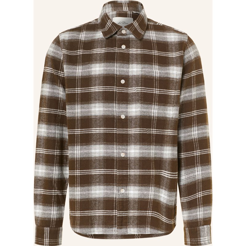 Les Deux Flanellhemd Comfort Fit braun