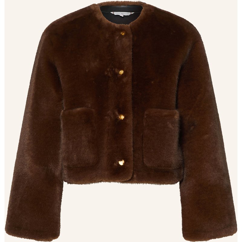 Tommy Hilfiger Kunstfell-Jacke braun