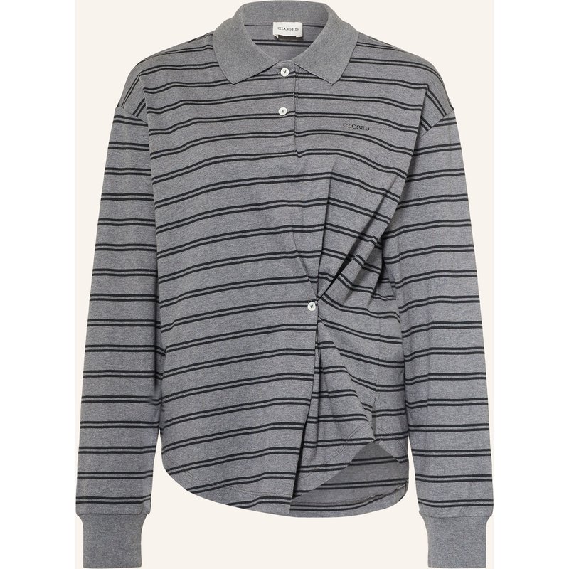 Closed Jersey-Poloshirt grau