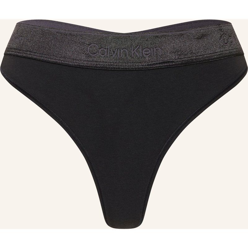 Calvin Klein String Icon Cotton Modal Metallic schwarz