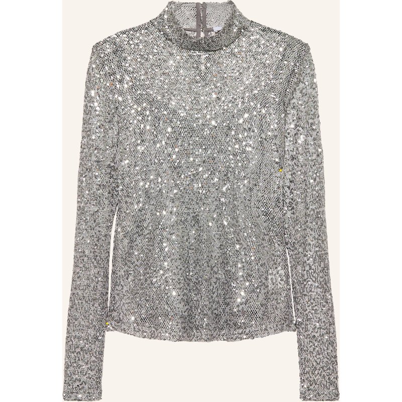 Riani Longsleeve Aus Mesh Mit Pailletten grau