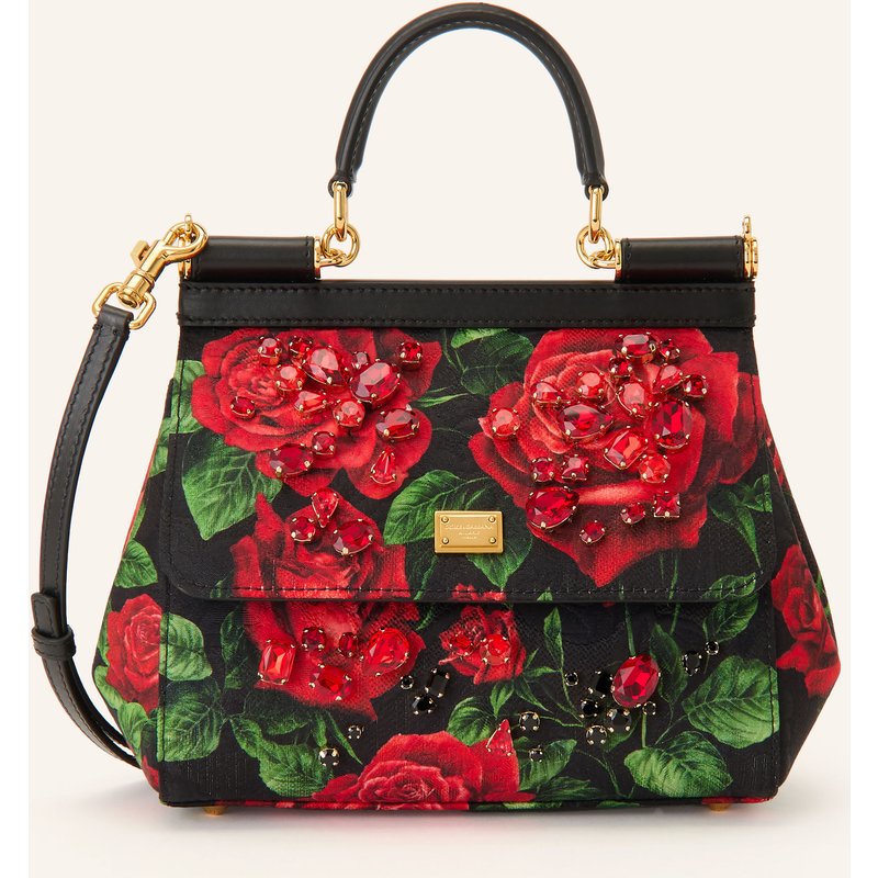 Dolce & Gabbana Handtasche Sicily Mit Schmucksteinen rot