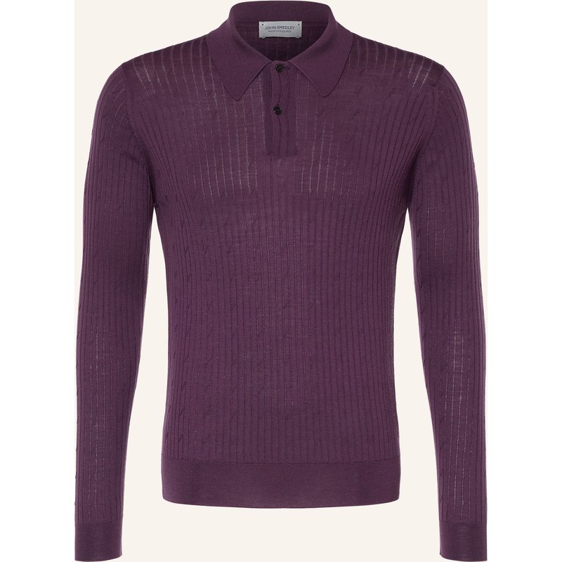 John Smedley Strick-Poloshirt Hodson Aus Merinowolle lila