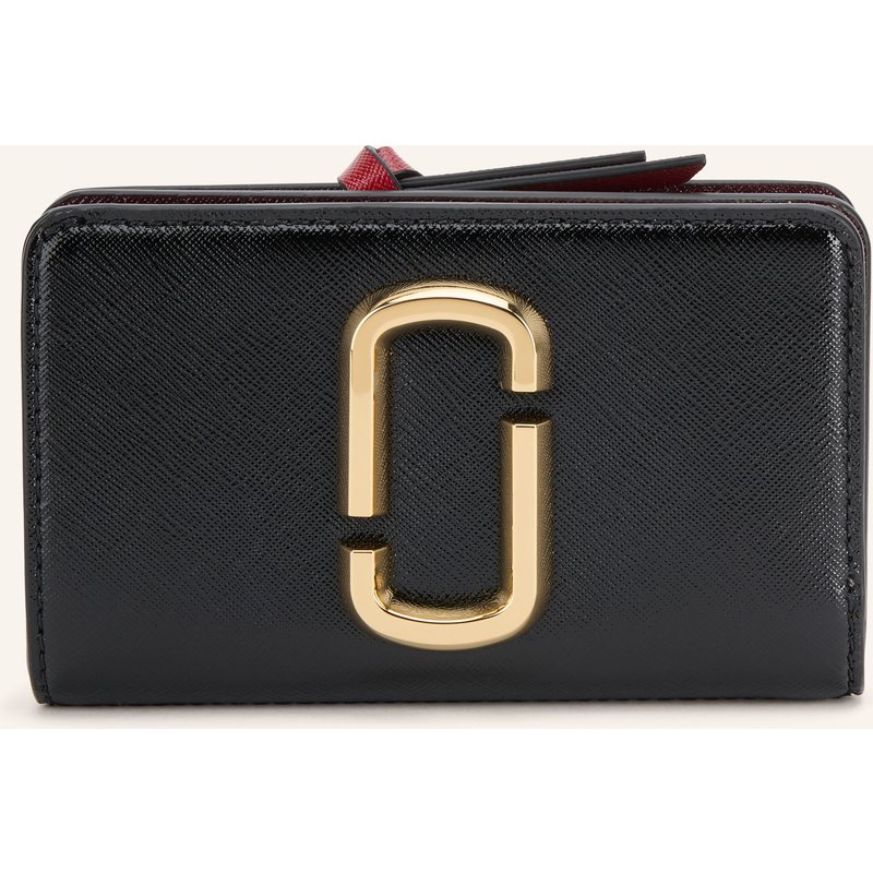 Marc Jacobs Saffiano-Geldbörse The Snapshot Compact Wallet schwarz