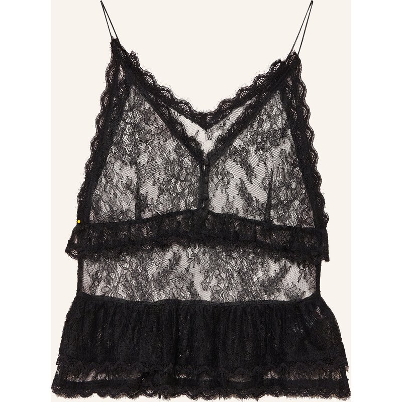 Mrs & Hugs Spitzentop schwarz