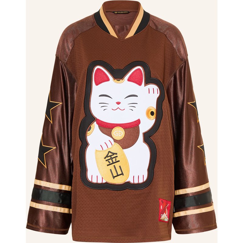 Goldbergh Longsleeve Maneki Mit Pailletten braun