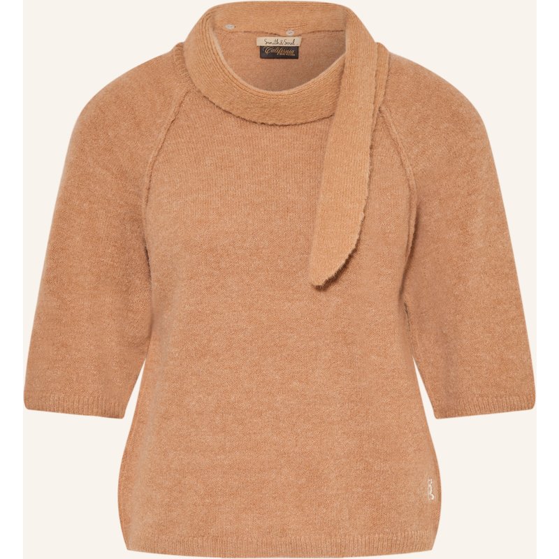 Smith & Soul Pullover Mit 3/4-Arm Und Abnehmbarer Schluppe braun