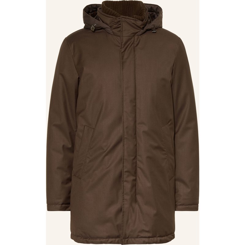 Herno Daunenparka Mit Abnehmbarer Kapuze braun