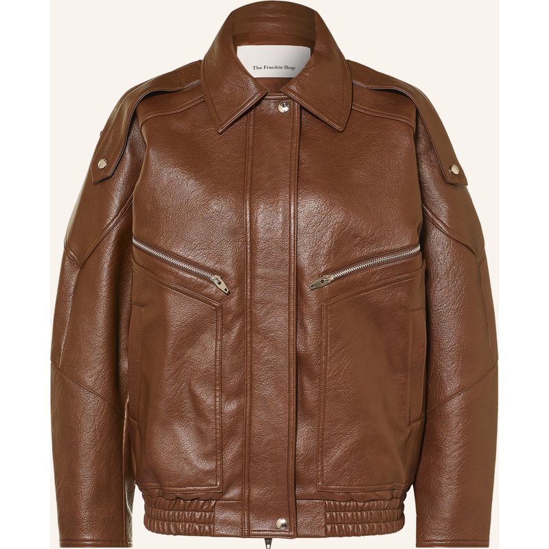 The Frankie Shop Blouson Hudson In Lederoptik braun