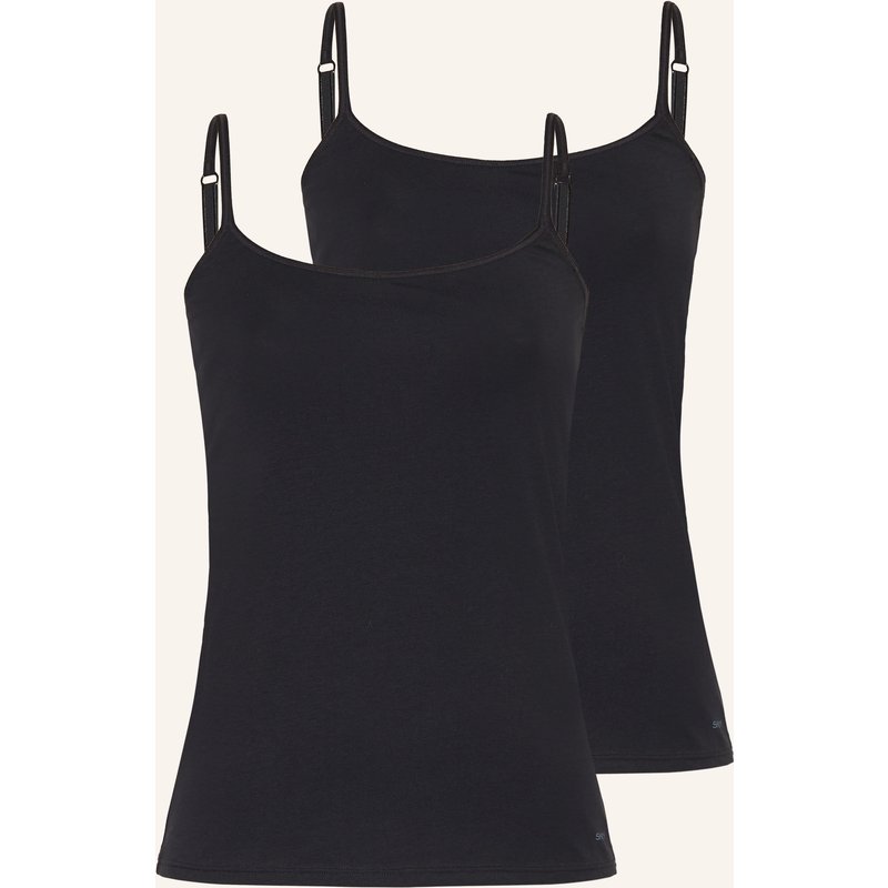 Skiny 2er-Pack Tops Cotton Stretch schwarz
