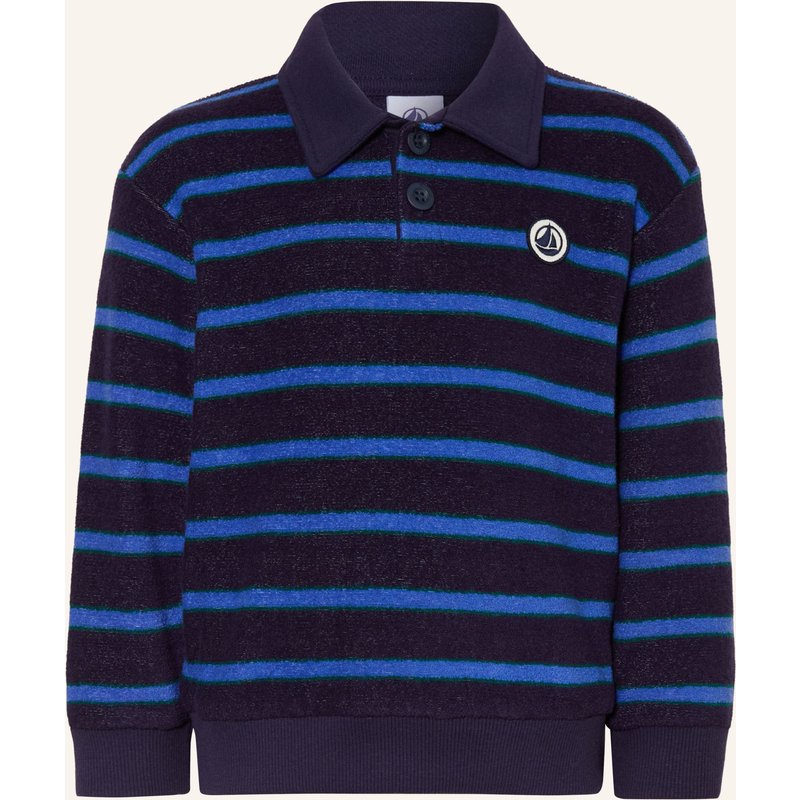 Petit Bateau Frottee-Poloshirt blau