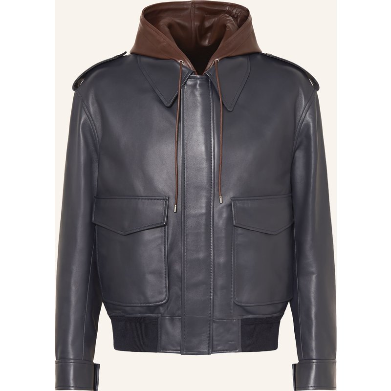 Loewe Lederblouson Mit Blende blau