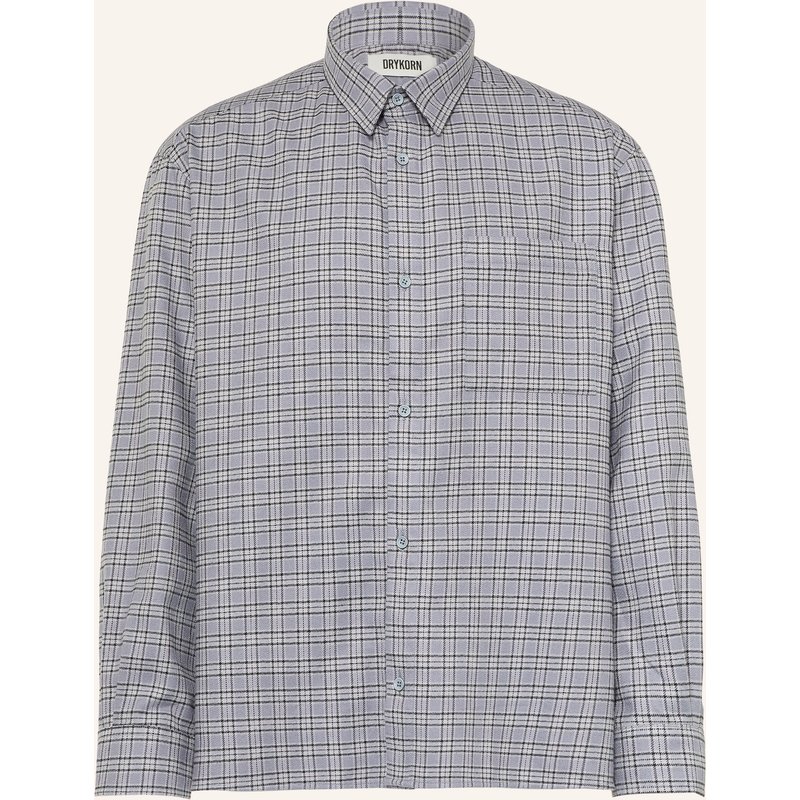 Drykorn Flanellhemd Baunt Comfort Fit grau