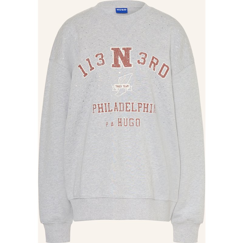 Hugo Oversized-Sweatshirt Dosthwaite Mit Schmucksteinen grau