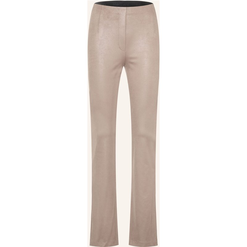 Marc Cain Bootcut-Hose Frederica In Lederoptik beige