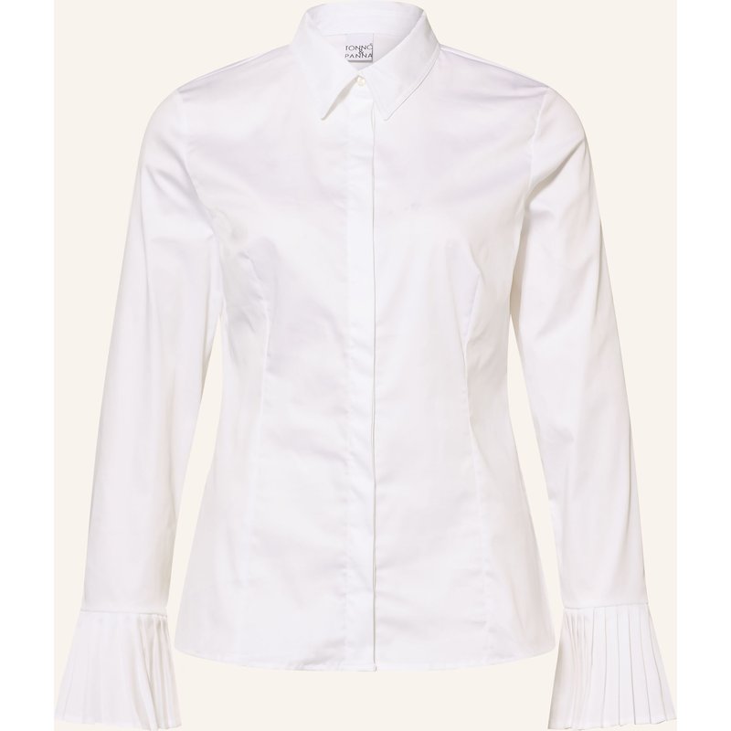 Tonno & Panna Hemdbluse Mit Plissees weiss