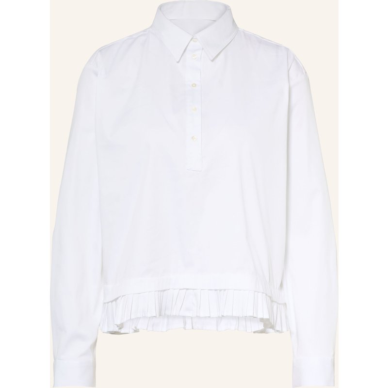 Tonno & Panna Hemdbluse Mit Plissees weiss