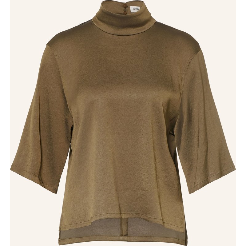 Drykorn Blusenshirt Aletia Aus Satin Mit 3/4-Arm gruen