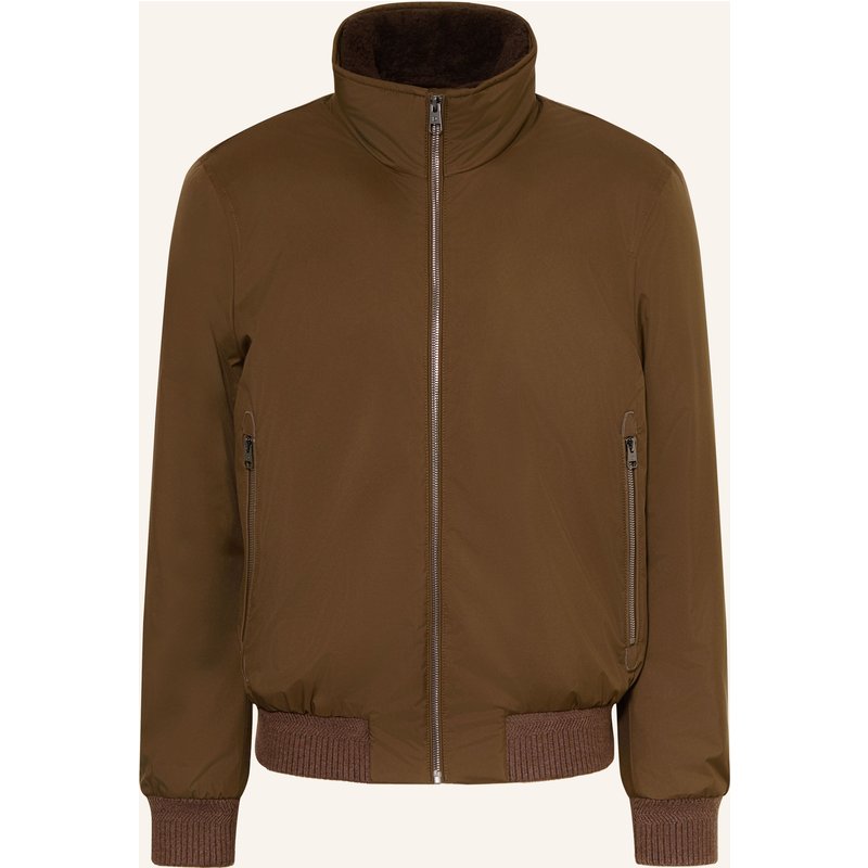 Dressler Blouson Mit Abnehmbarem Kunstfell-Kragen braun