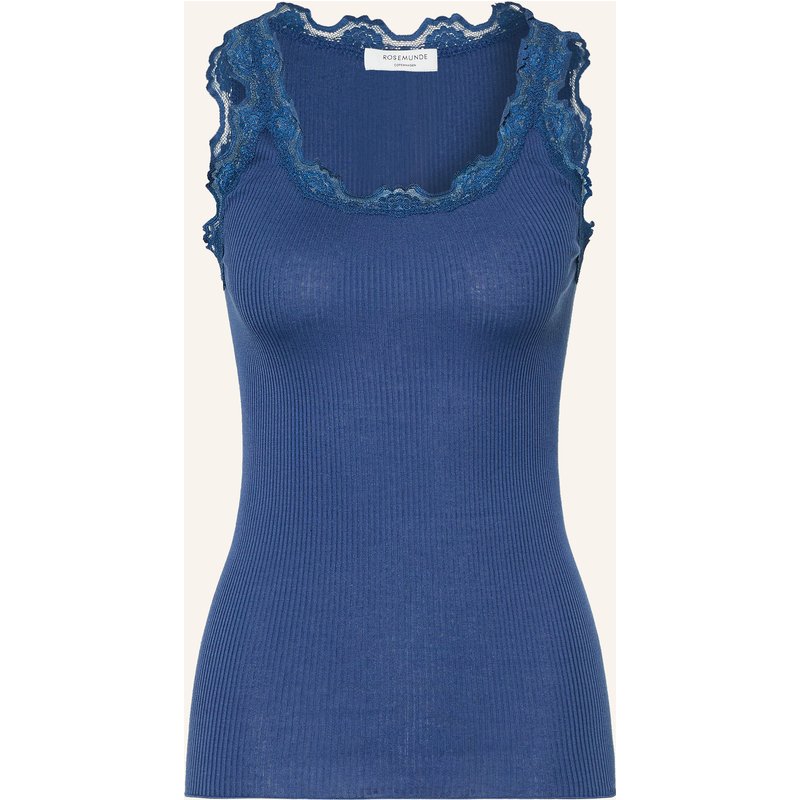 Rosemunde Top Babette Mit Seide Und Spitze blau