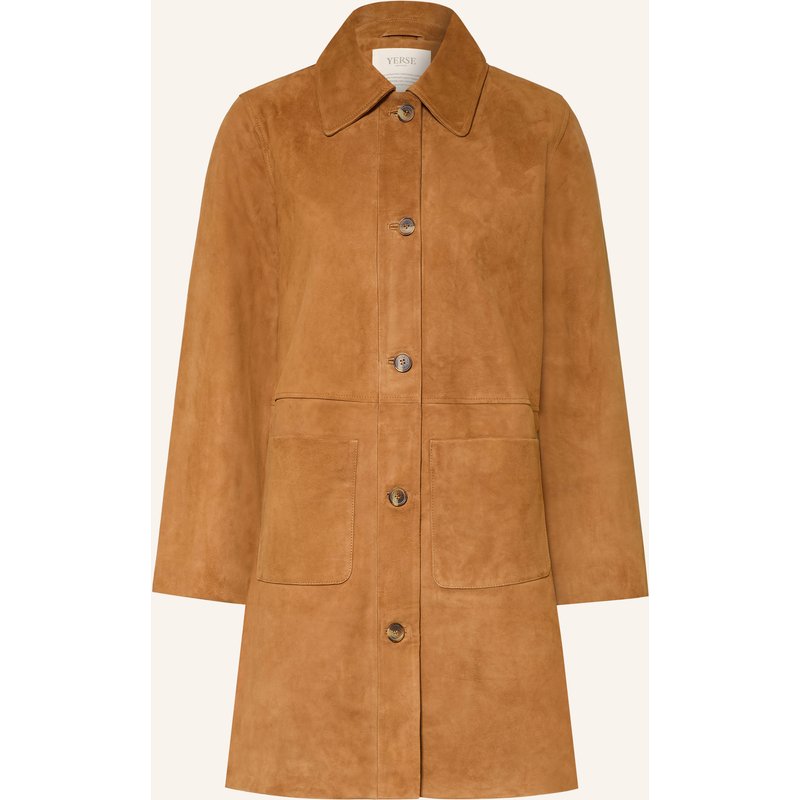 Yerse Ledermantel Kate beige