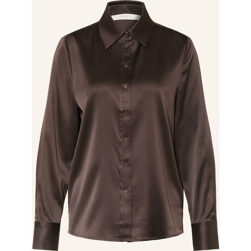 Herzens Blusenshirt Mit Seide braun