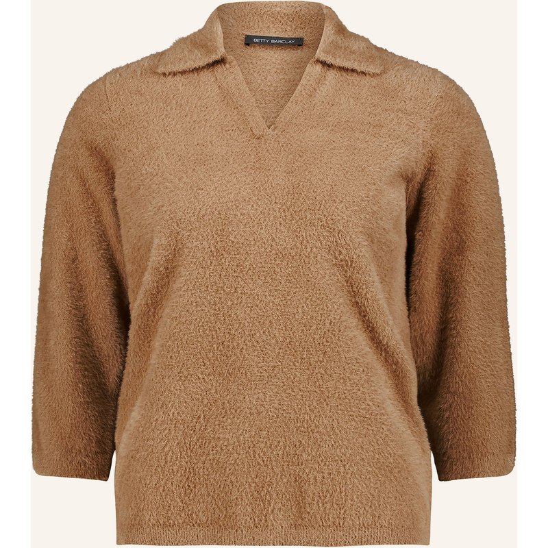 Betty Barclay Strick-Poloshirt Mit 3/4-Arm braun