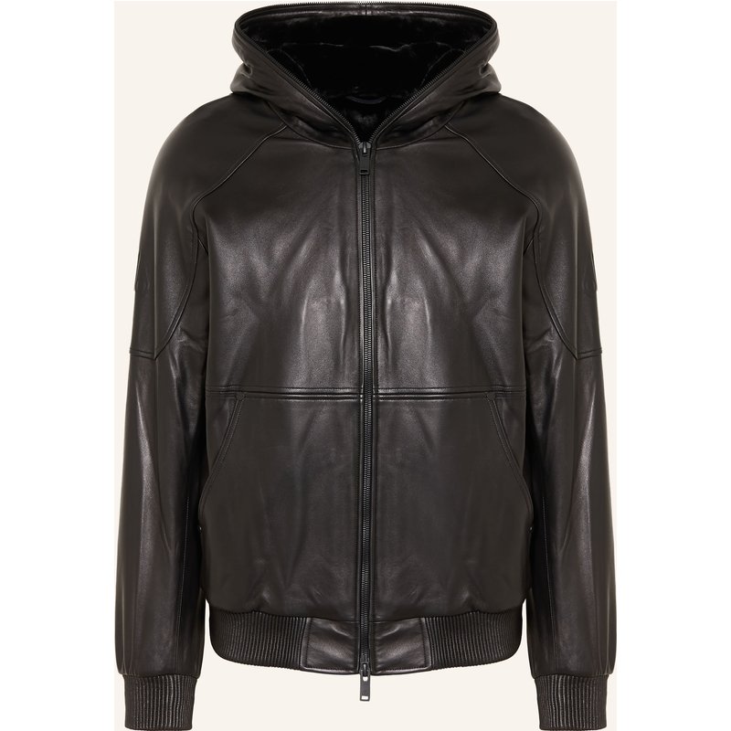 Moose Knuckles Lederjacke schwarz