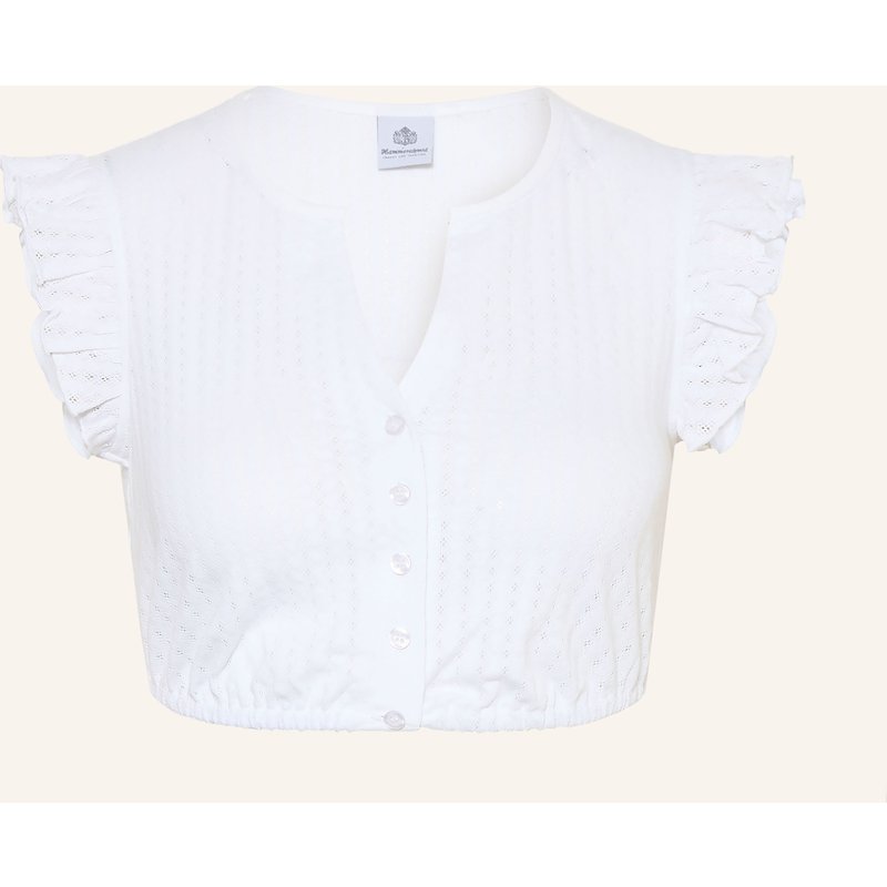 Hammerschmid Dirndlbluse Carola Aus Spitze Mit Rüschen weiss