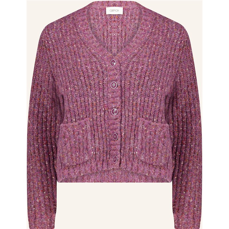 Cartoon Strickjacke lila