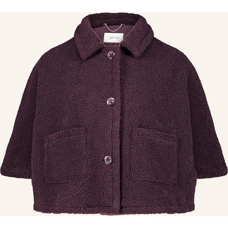 Cartoon Teddyfell-Jacke lila