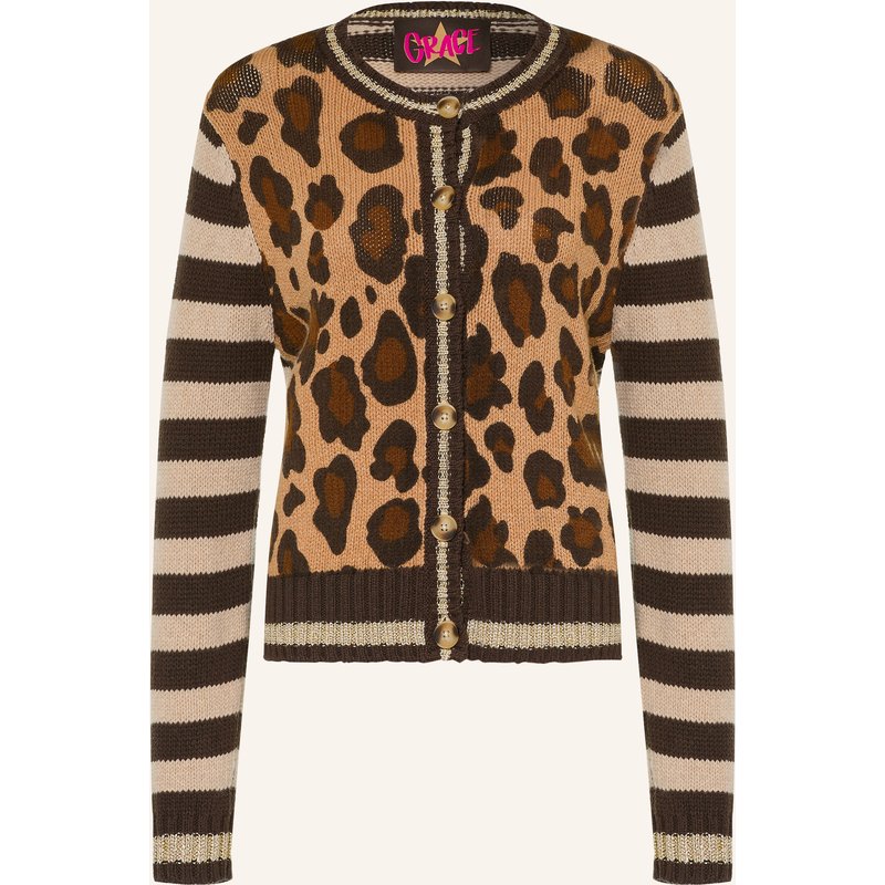 Grace Strickjacke Mit Cashmere Und Glitzergarn braun