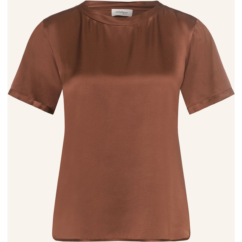 Ottod'ame Blusenshirt Luisa Aus Satin braun