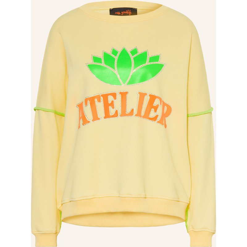 Miss Goodlife Sweatshirt Mit Schmucksteinen gelb