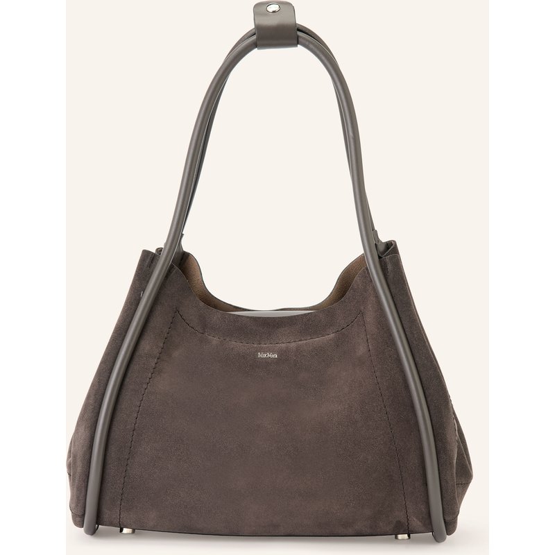 Max Mara Schultertasche Marinsuede grau