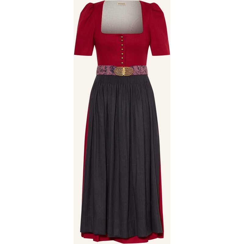 Gottseidank Dirndl Hanni Mit Leinen rot