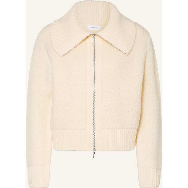 Darling Harbour Strickjacke Im Materialmix weiss
