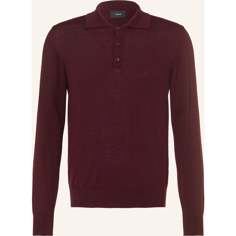 I'm Brian Strick-Poloshirt Mit Merinowolle rot