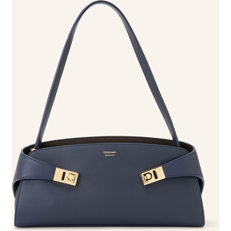 Ferragamo Schultertasche Hug East West blau