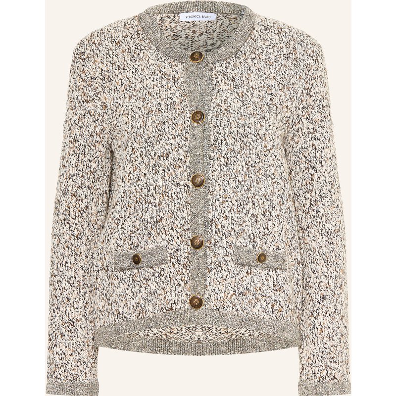 Veronica Beard Strickjacke Rexton Aus Bouclé Mit Glitzergarn beige