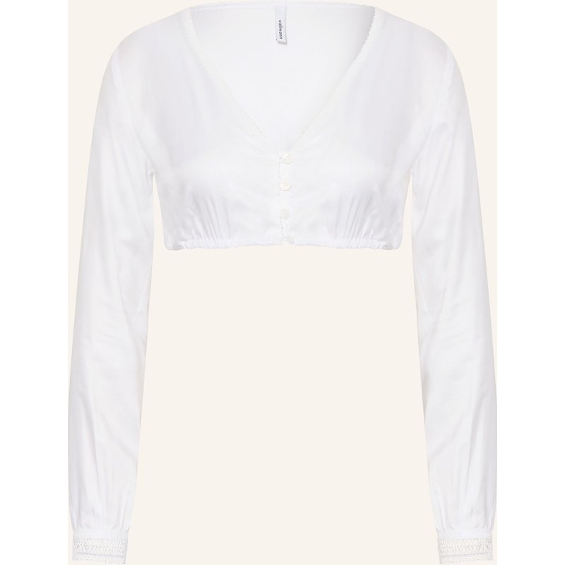 Wallmann Dirndlbluse Mit Spitze weiss