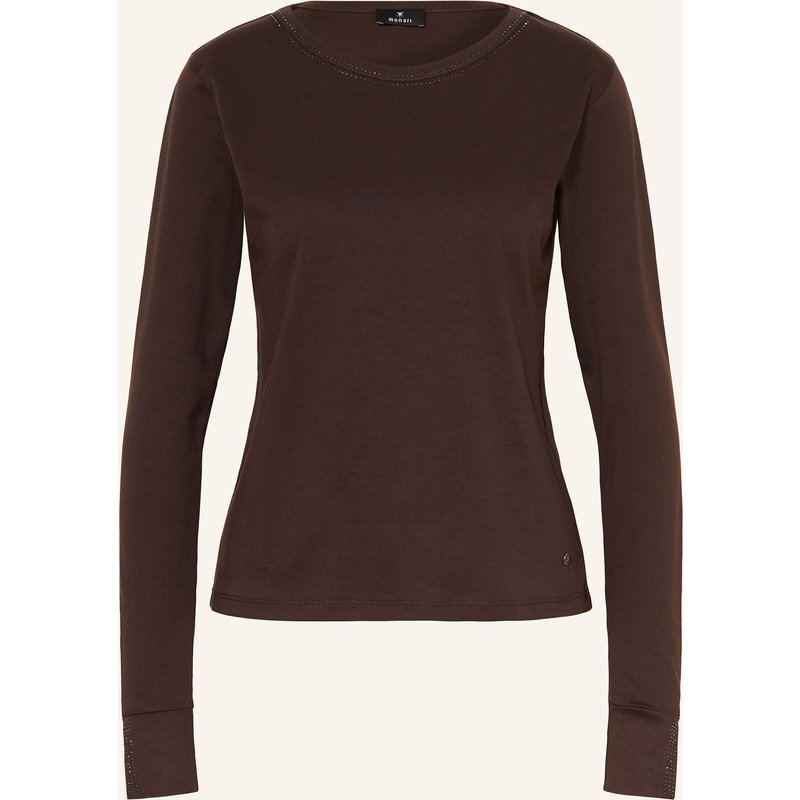 Monari Longsleeve Mit Schmucksteinen braun