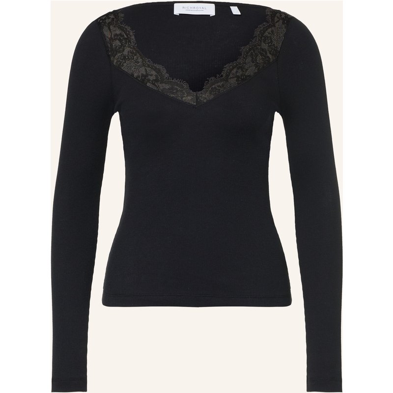Rich & Royal Longsleeve Mit Spitze schwarz