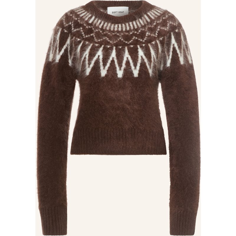 Soft Goat Cashmere-Pullover braun