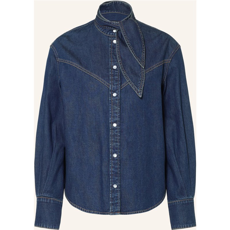 Veronica Beard Jeansbluse Genetta Mit Abnehmbarer Schluppe blau