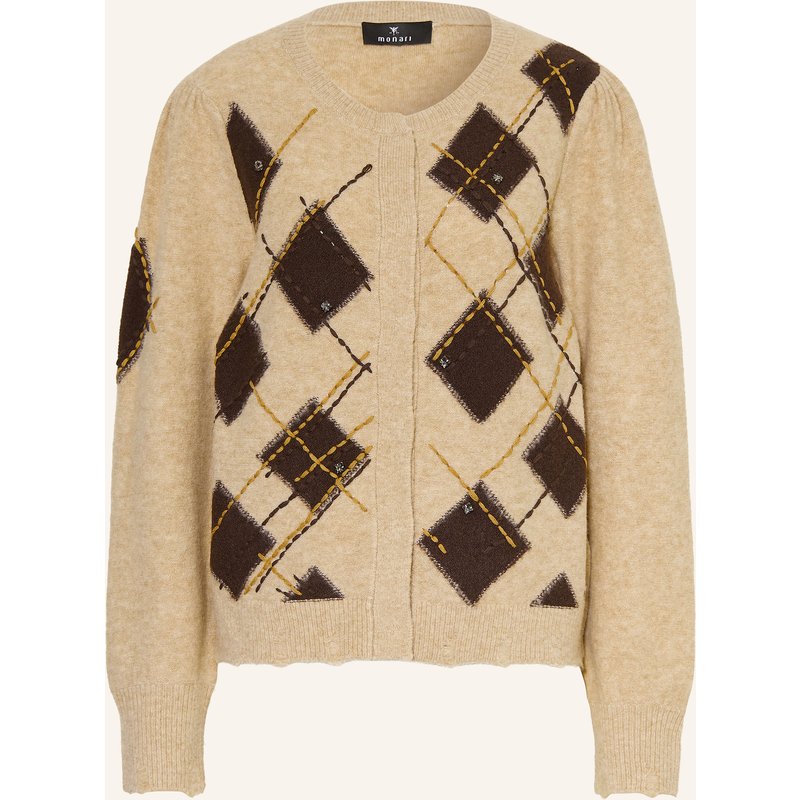 Monari Strickjacke Mit Schmucksteinen beige
