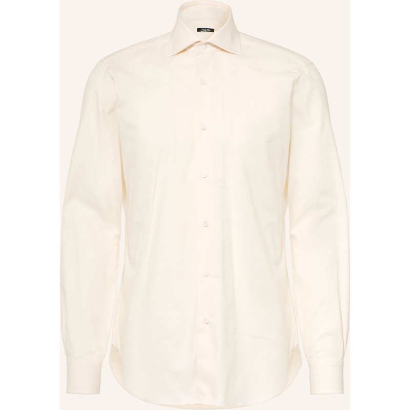 Barba Napoli Flanellhemd Slim Fit weiss