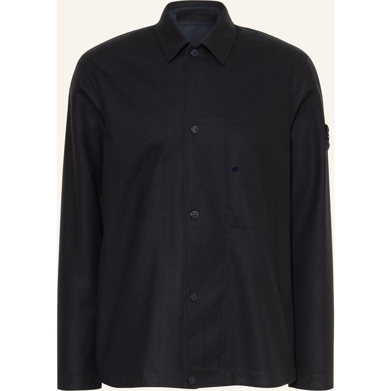 Stone Island Overjacket Ghost Aus Flanell blau