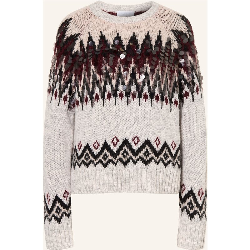 Rich & Royal Pullover Mit Pailletten grau